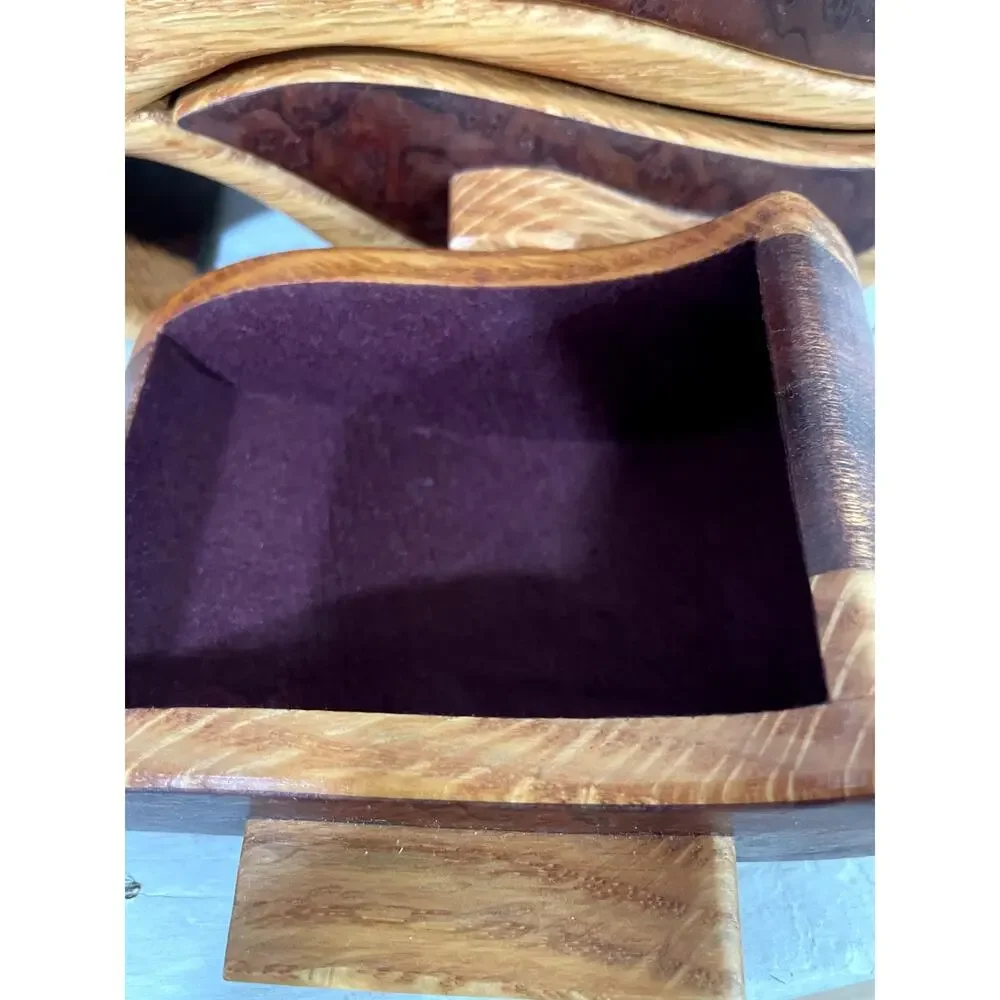 Handcrafted Bandsaw Wooden Puzzle Box Hidden Compartment Jewelry Keepsake Box